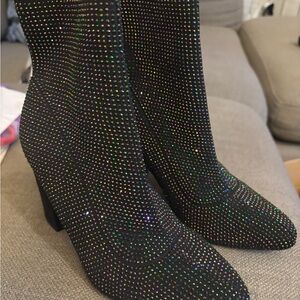 Wild Pair Black and Multicolor Heeled Boots